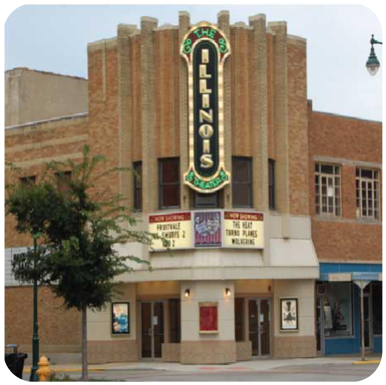 The Illinois Theatre in downtown Jacksonville, IL